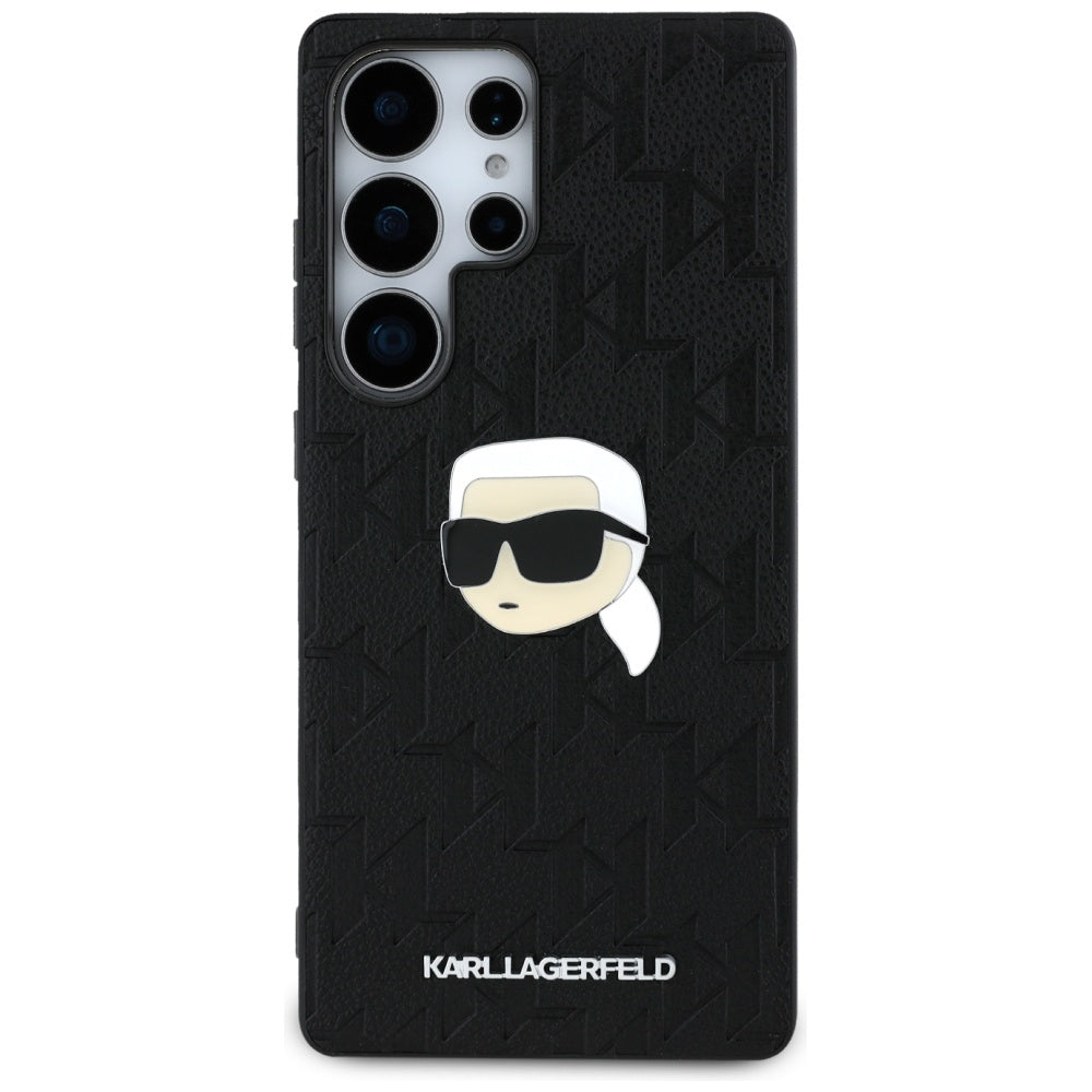 Fodral för Samsung Galaxy S25 Ultra S938, Karl Lagerfeld, Monogram Karl's Head, Svart
