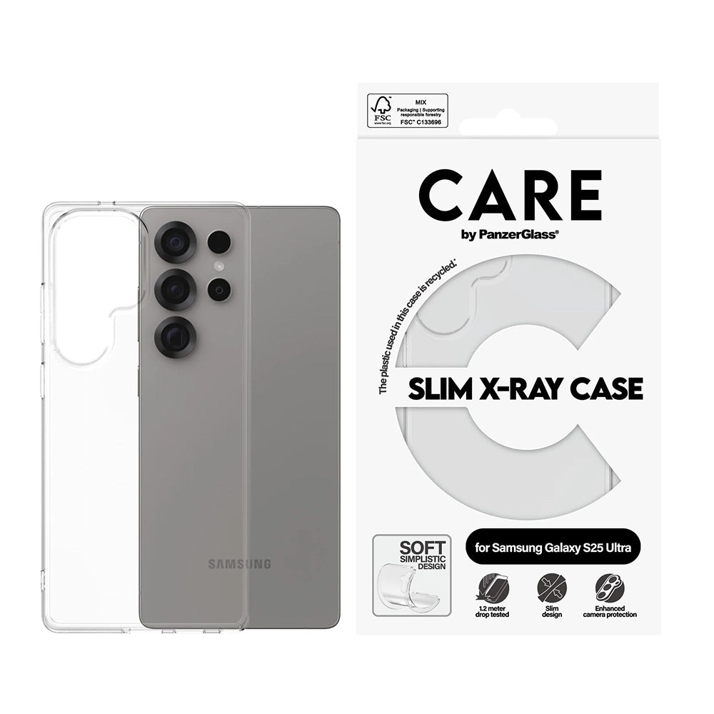 Skyddsfodral för Samsung Galaxy S25 Ultra S938, PanzerGlass, Fashionable Care, Transparent