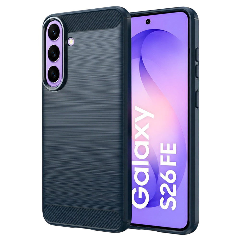 Fodral för Samsung Galaxy S26 FE S741 / S25 FE, Techsuit, Kolfiber, Blå