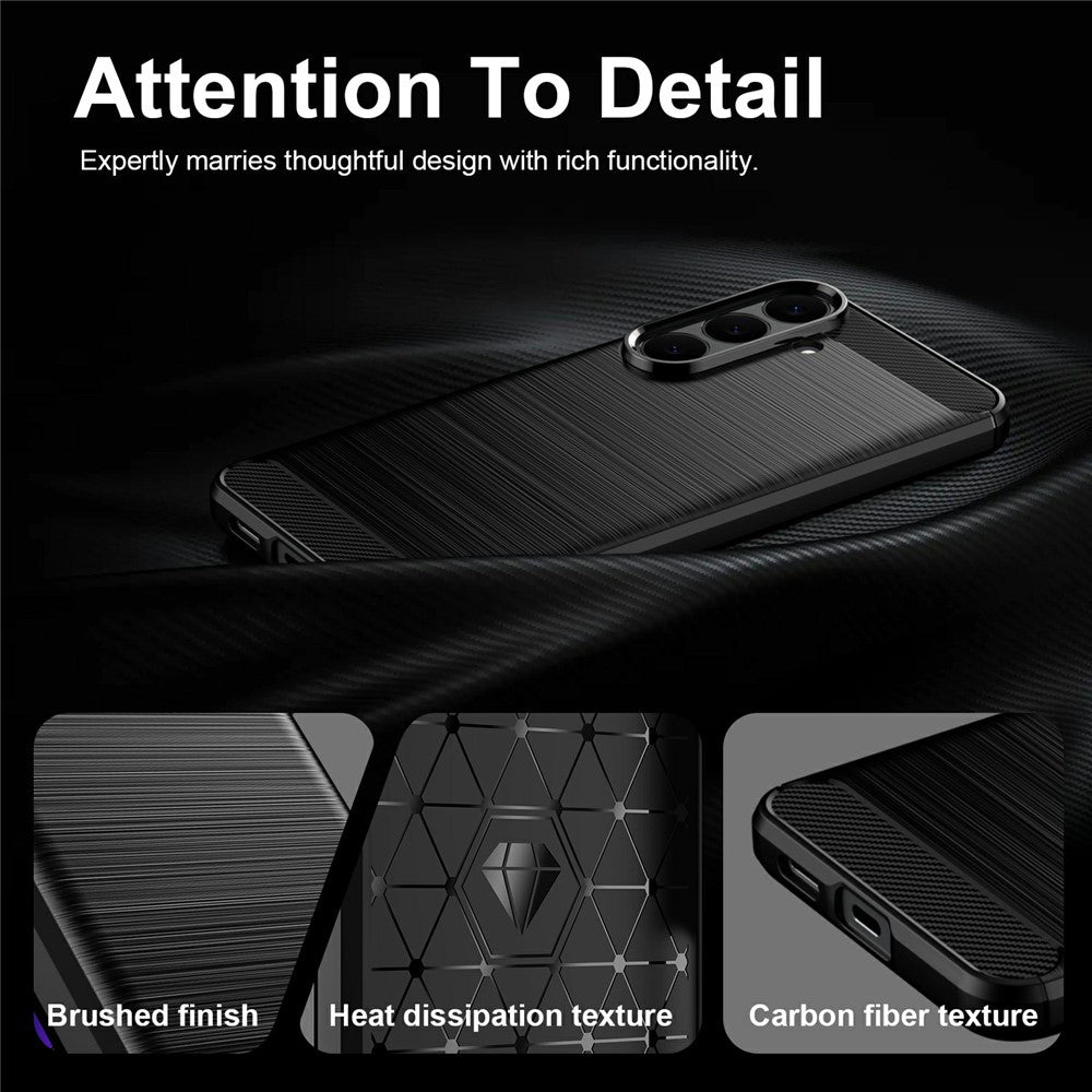 Fodral för Samsung Galaxy S26 FE S741 / S25 FE, Techsuit, Kolfiber, Blå