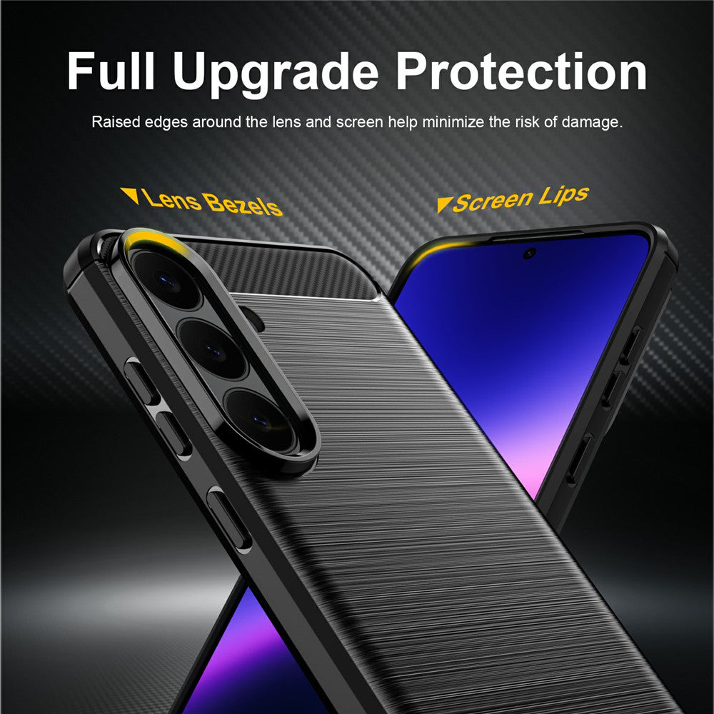 Fodral för Samsung Galaxy S26 FE S741 / S25 FE, Techsuit, Kolfiber, Blå