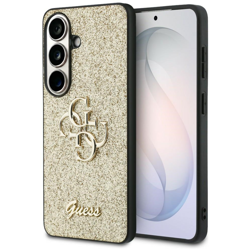 Fodral för Samsung Galaxy S26 S942, Guess, Fixed Glitter Big 4G Metal Frame, Guld