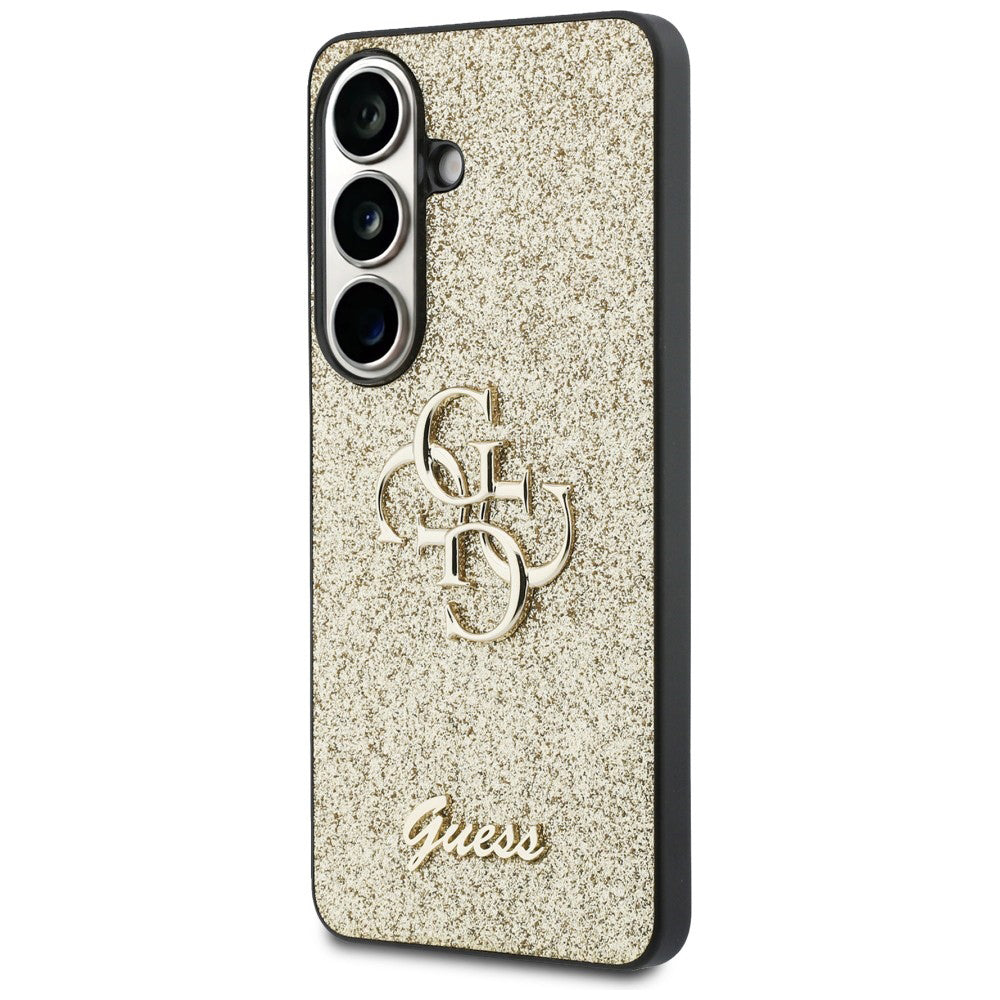 Fodral för Samsung Galaxy S26 S942, Guess, Fixed Glitter Big 4G Metal Frame, Guld