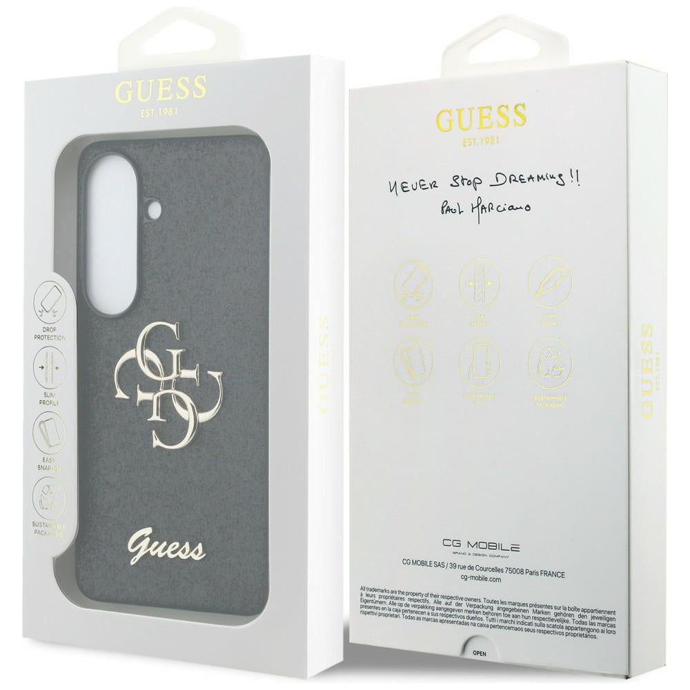 Fodral för Samsung Galaxy S26 S942, Guess, Fixed Glitter Big 4G Metal Frame, Svart