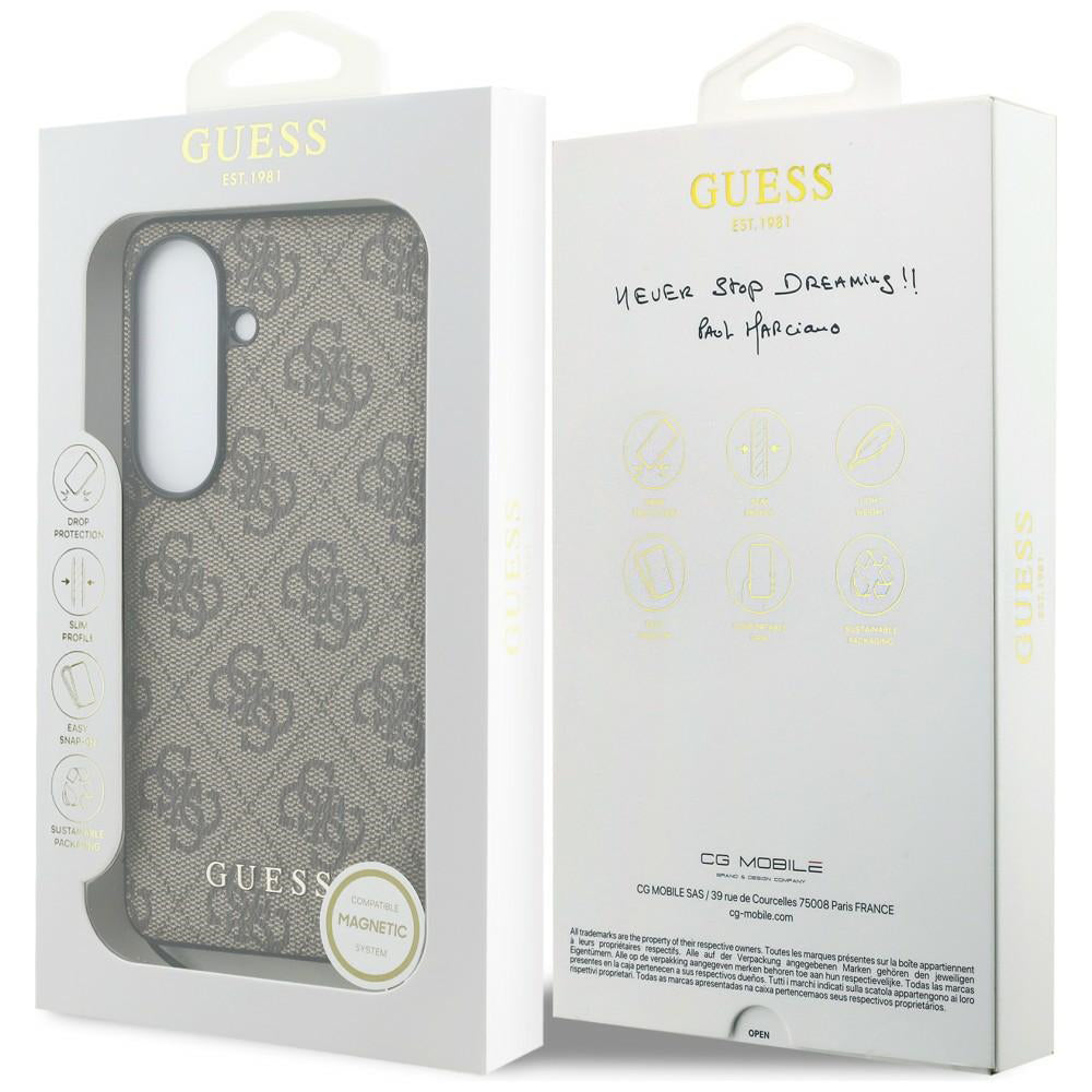 Fodral för Samsung Galaxy S26 S942, Guess, 4G Classic Logo Charm, Brun