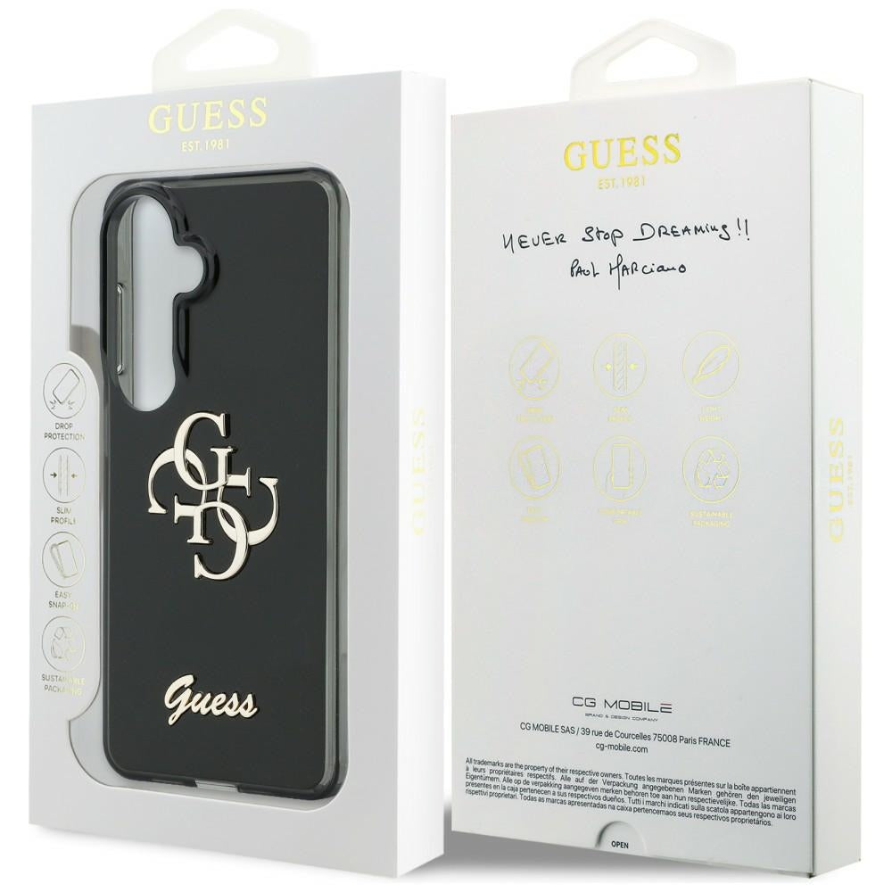 Fodral för Samsung Galaxy S26 S942, Guess, IML Big Metal 4G Script, Svart
