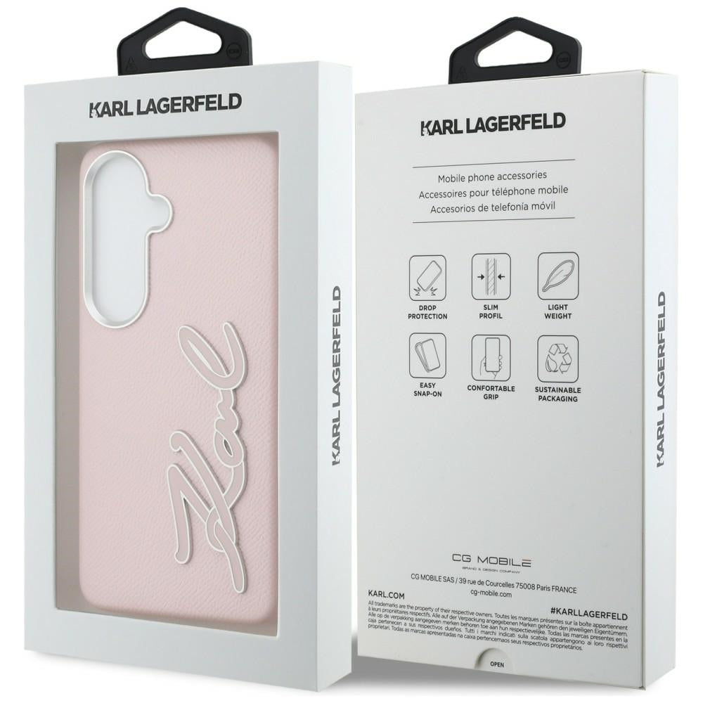 Case for Samsung Galaxy S26 S942, Karl Lagerfeld, Signature Resin Logo, Pink