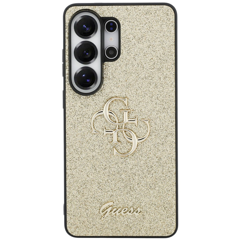 Fodral för Samsung Galaxy S26 Ultra S948, Guess, Fixed Glitter Big 4G Metal Frame, Guld