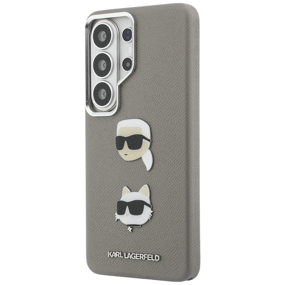 Fodral för Samsung Galaxy S26 Ultra S948, Karl Lagerfeld, Saffiano Karl & Choupette's Head Pin, Grå
