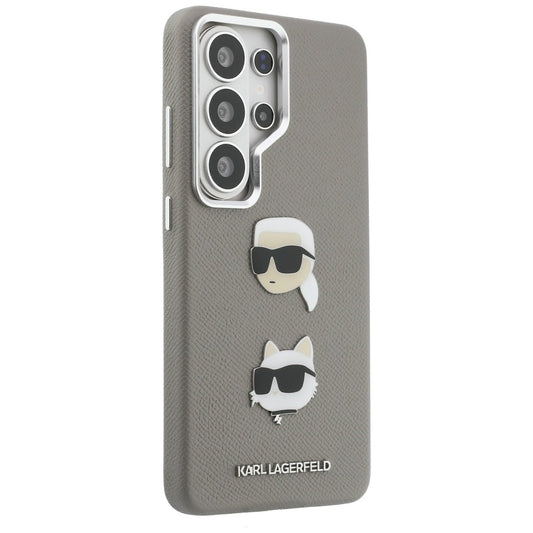 Fodral för Samsung Galaxy S26 Ultra S948, Karl Lagerfeld, Saffiano Karl & Choupette's Head Pin, Grå