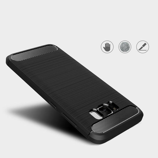 Fodral för Samsung Galaxy S8 G950, Techsuit, Kolfiber, Svart