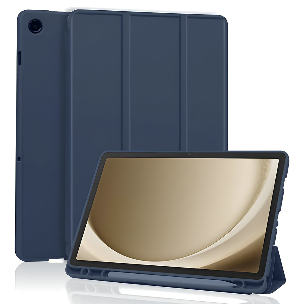 Fodral för Samsung Galaxy Tab A11+ / Tab A9+, Techsuit, Flex Trifold, Marinblå