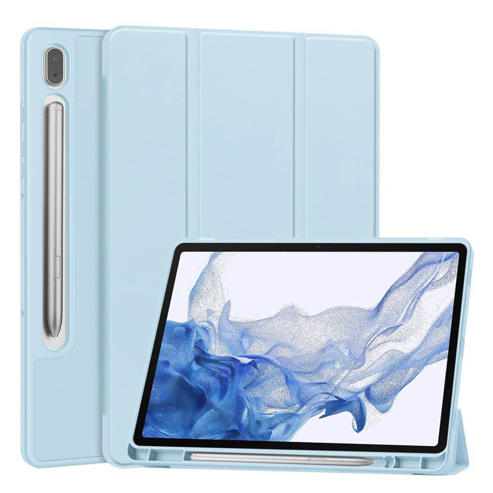 Fodral för Samsung Galaxy Tab S11 Ultra, Techsuit, Flex Trifold, Blå