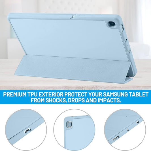 Fodral för Samsung Galaxy Tab S6 Lite (2024) / Tab S6 Lite (2022) / Tab S6 Lite (2020), Techsuit, Flex Trifold, Blå