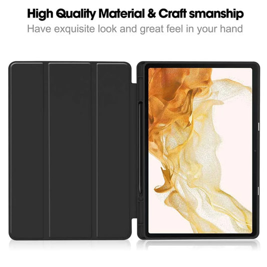 Fodral för Samsung Galaxy Tab S8+ / Tab S7+, Techsuit, Flex Trifold, Svart