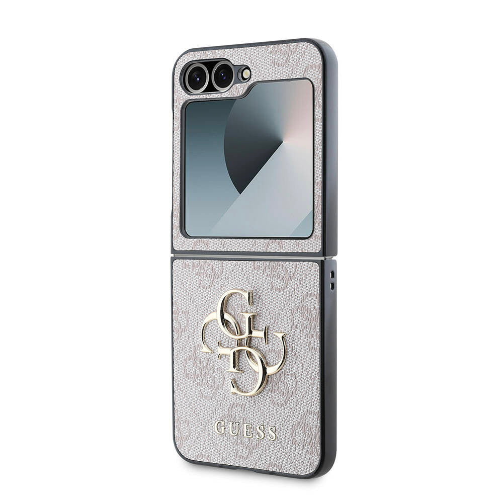 Fodral för Samsung Galaxy Z Flip7 F766, Guess, 4G Metal Logo, Svart