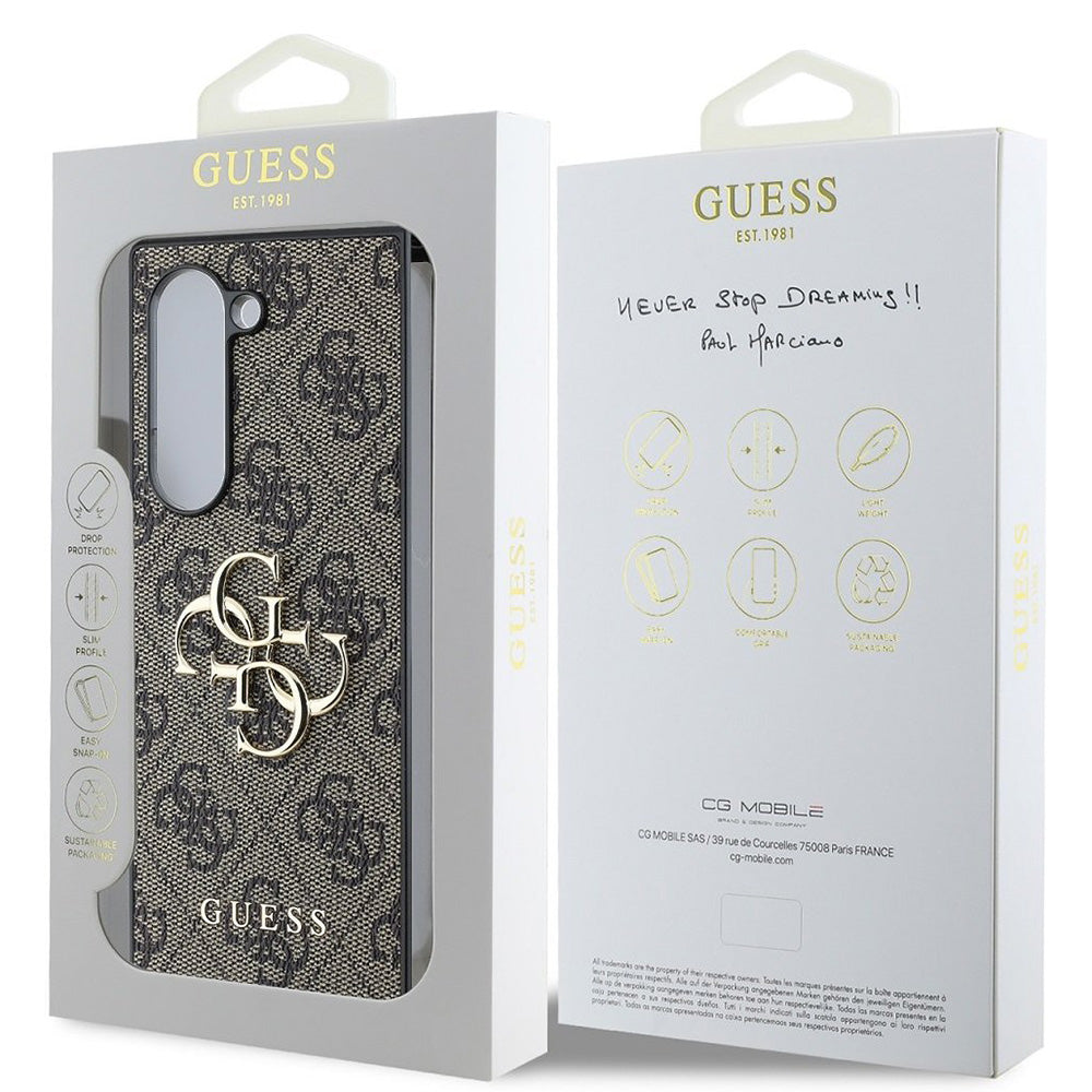 Fodral för Samsung Galaxy Z Fold6 F956, Guess, 4G Metal Logo, Brun