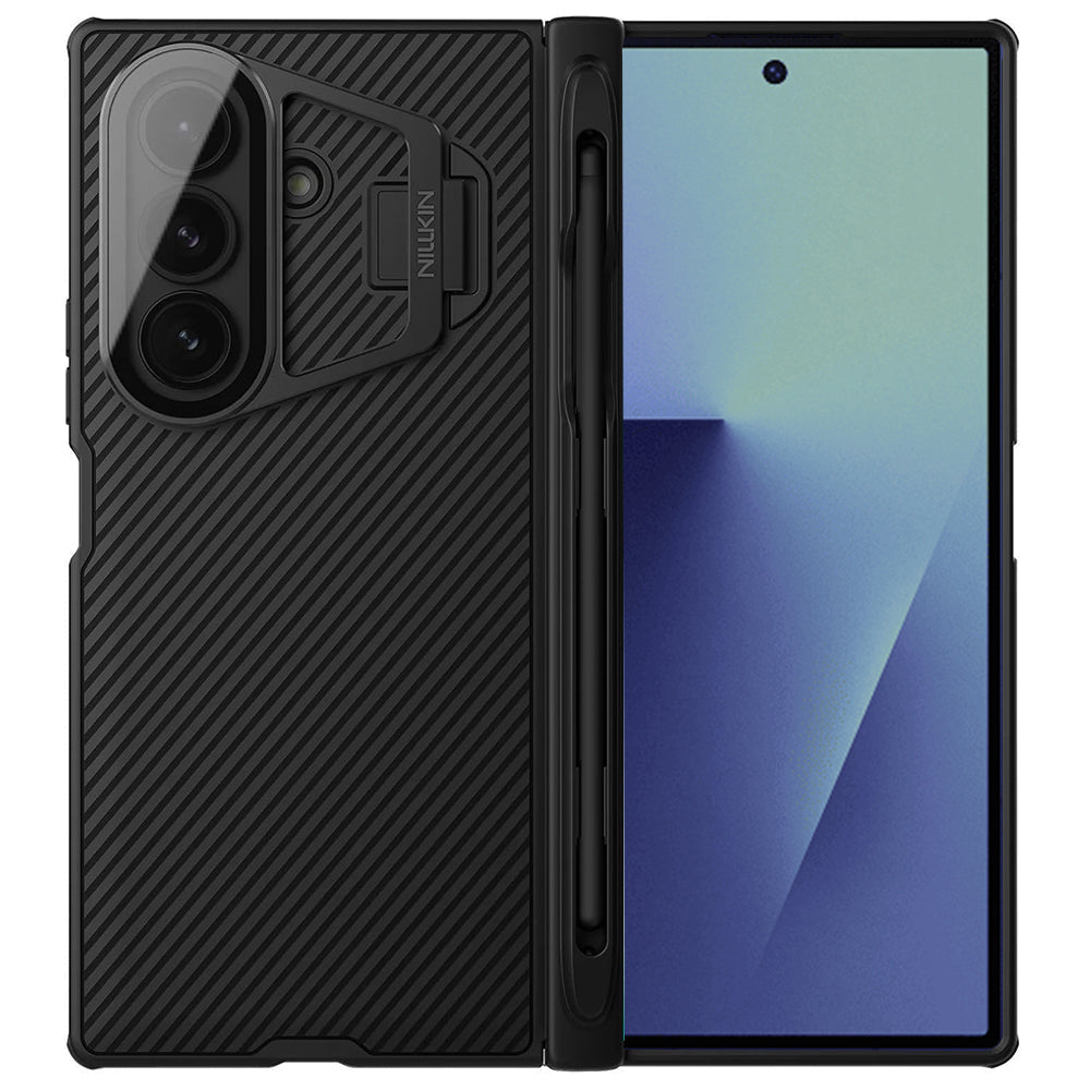 Fodral för Samsung Galaxy Z Fold7 F966, Nillkin, CamShield Prop med transparent linslock och S-Pen-hållare, svart