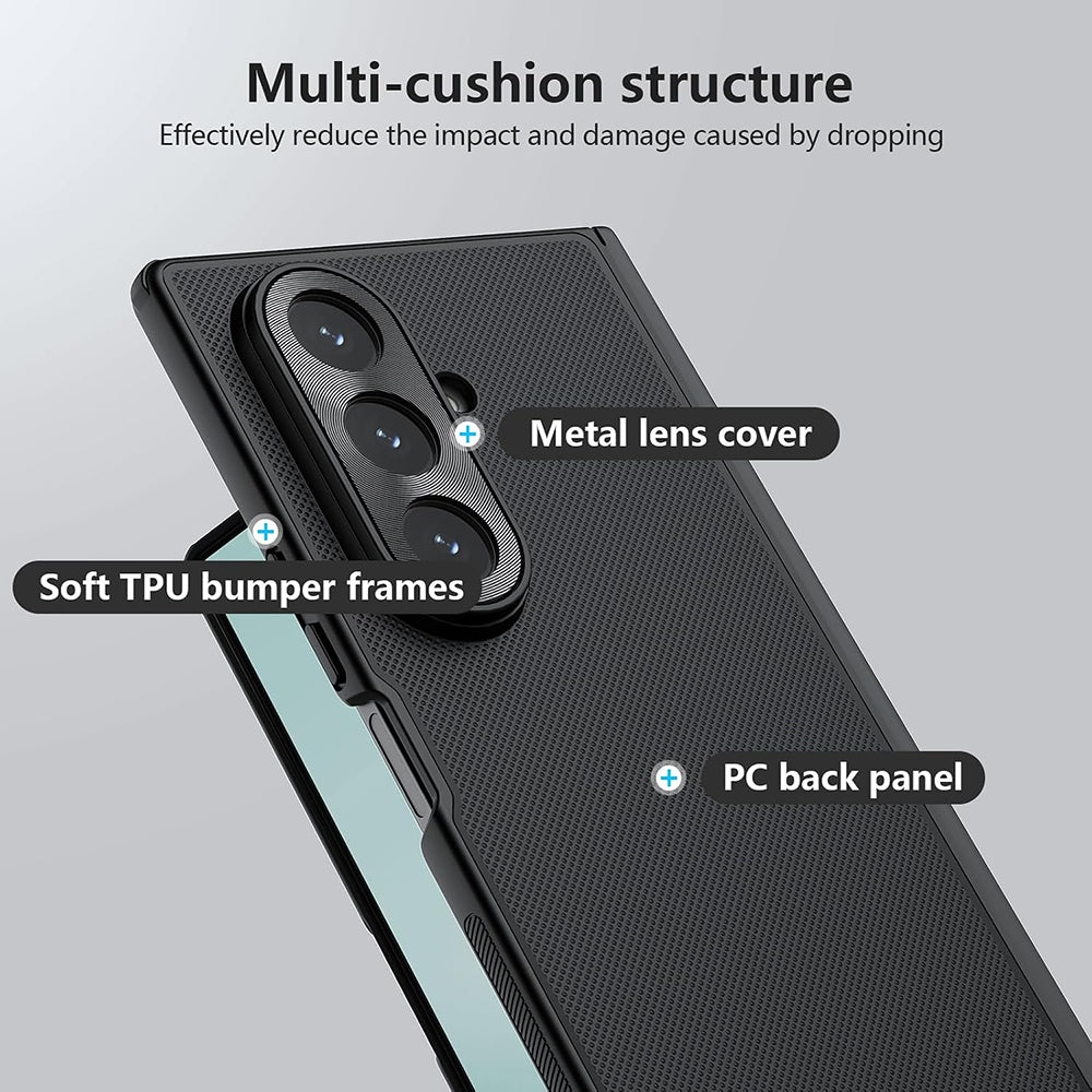Fodral för Samsung Galaxy Z Fold7 F966, Nillkin, Super Frosted Shield, Svart