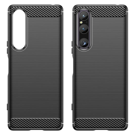 Fodral för Sony Xperia 1 V, Techsuit, Kolfiber, Svart