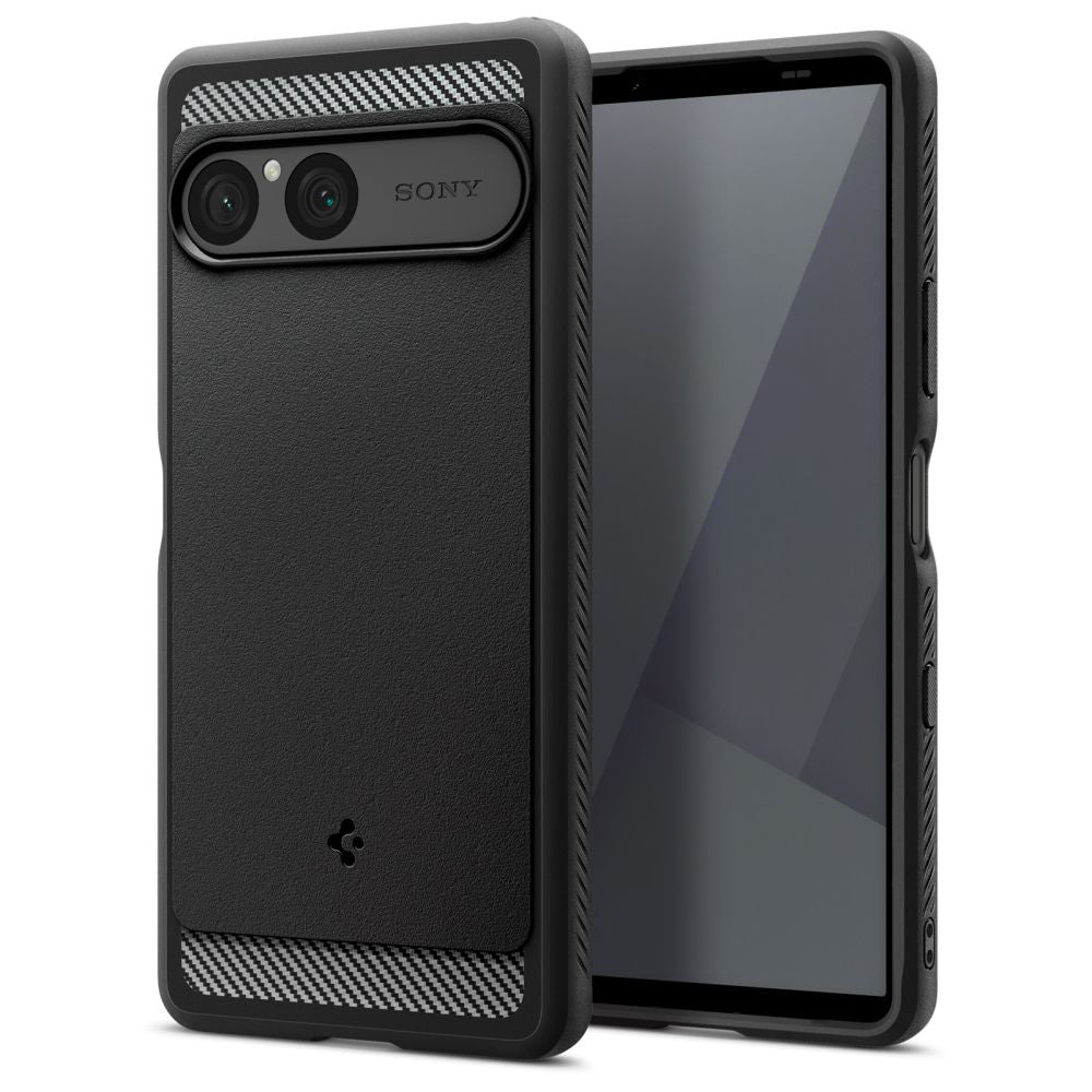Skyddsfodral för Sony Xperia 10 VII, Spigen, Rugged Armor, Svart