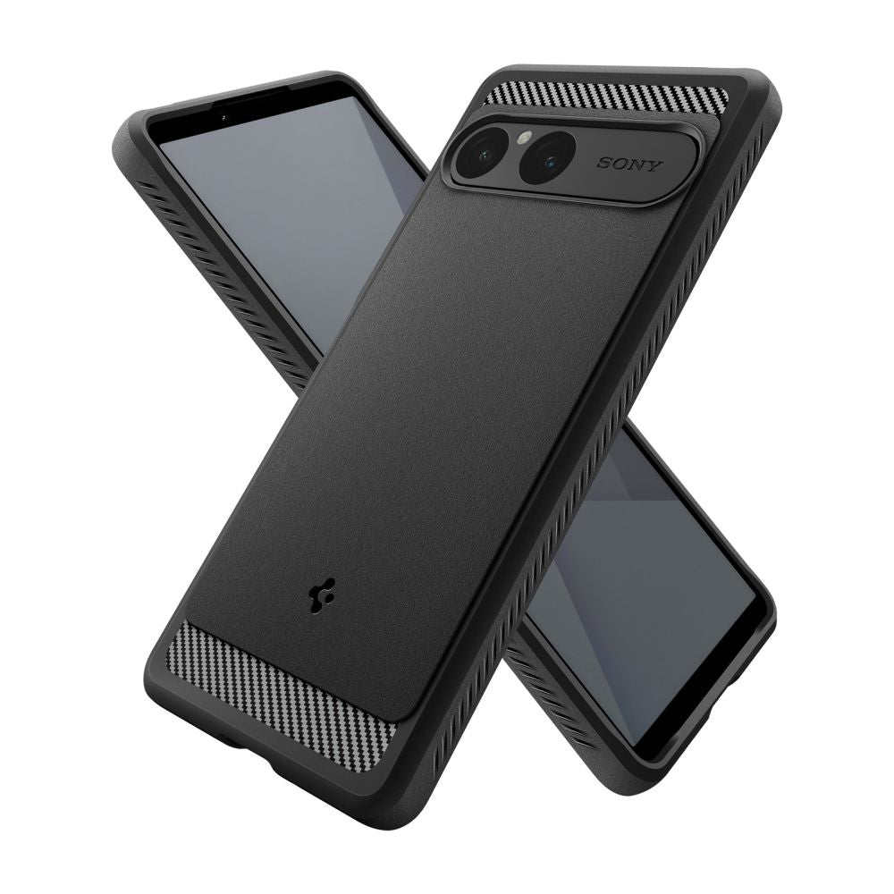 Skyddsfodral för Sony Xperia 10 VII, Spigen, Rugged Armor, Svart
