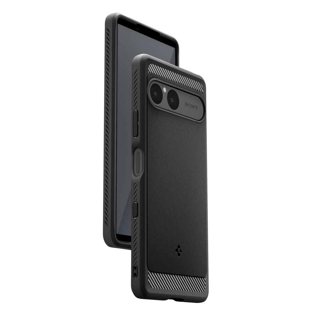 Skyddsfodral för Sony Xperia 10 VII, Spigen, Rugged Armor, Svart
