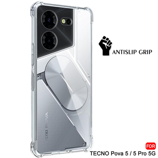 Case for Tecno Pova 5 Pro, Techsuit, Shockproof Clear, Transparent