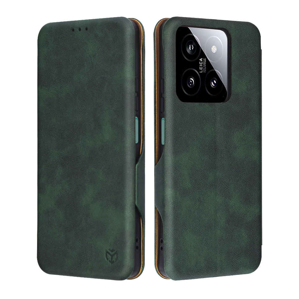 Fodral för Xiaomi 14, Techsuit, Safe Wallet Plus, Grön