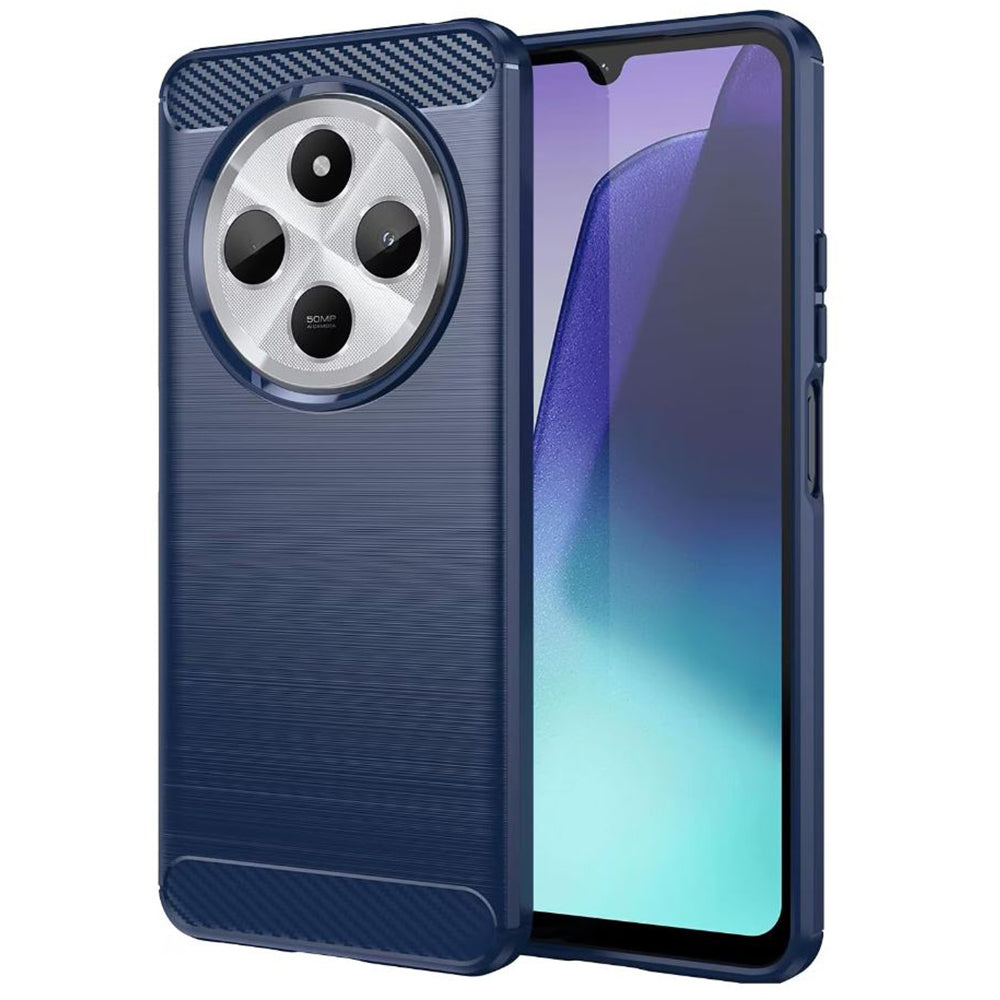 Skyddsfodral för Xiaomi Poco C75 / Redmi 14C, Techsuit, Kolfiber, Blå