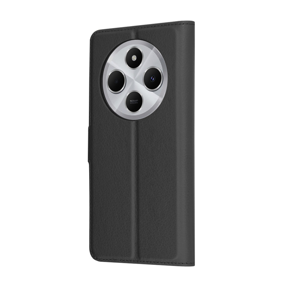 Fodral för Xiaomi Poco C75 / Redmi 14C, Techsuit, Läderfolio, Svart
