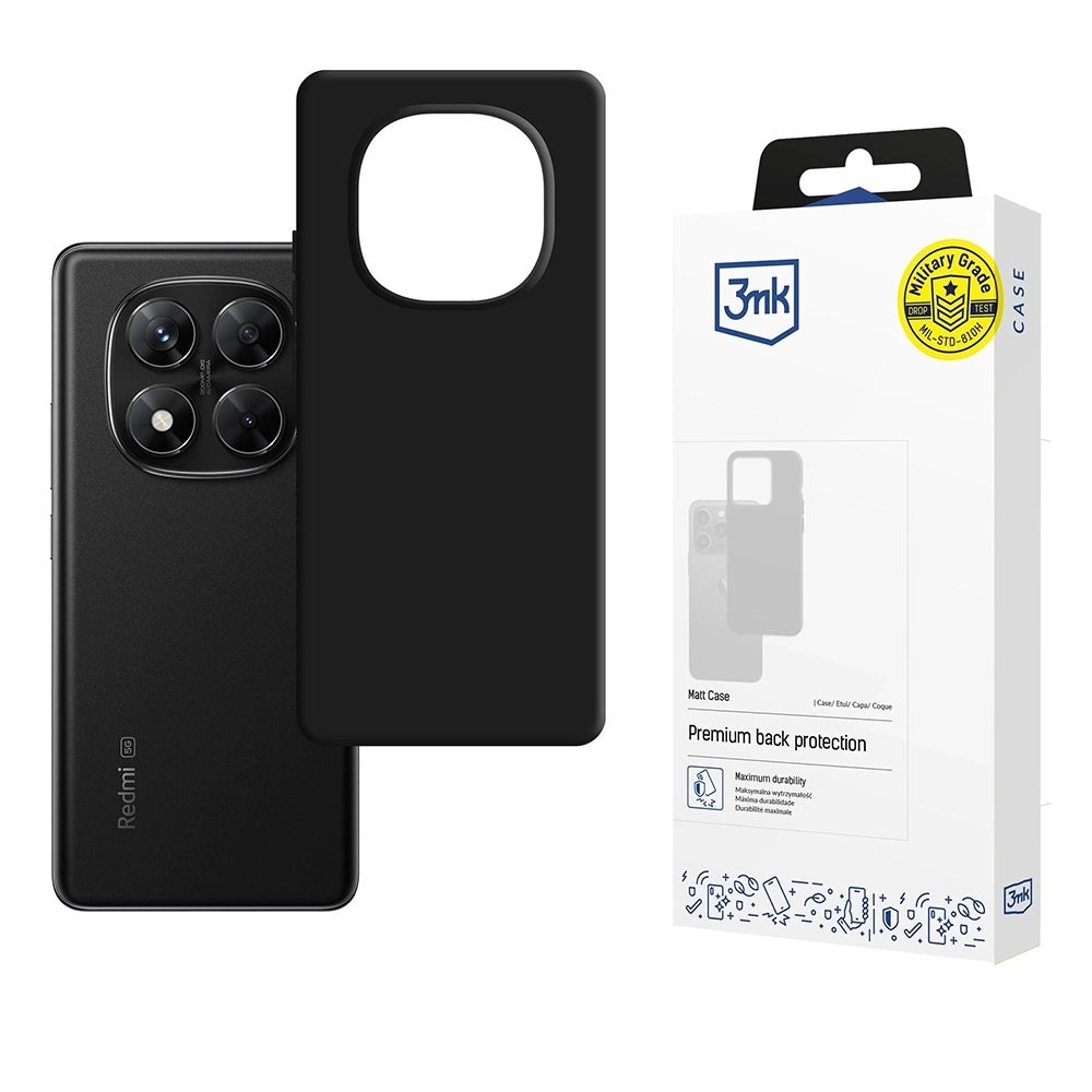 Fodral för Xiaomi Poco X7 / Redmi Note 14 Pro 5G, 3MK, Matt svart