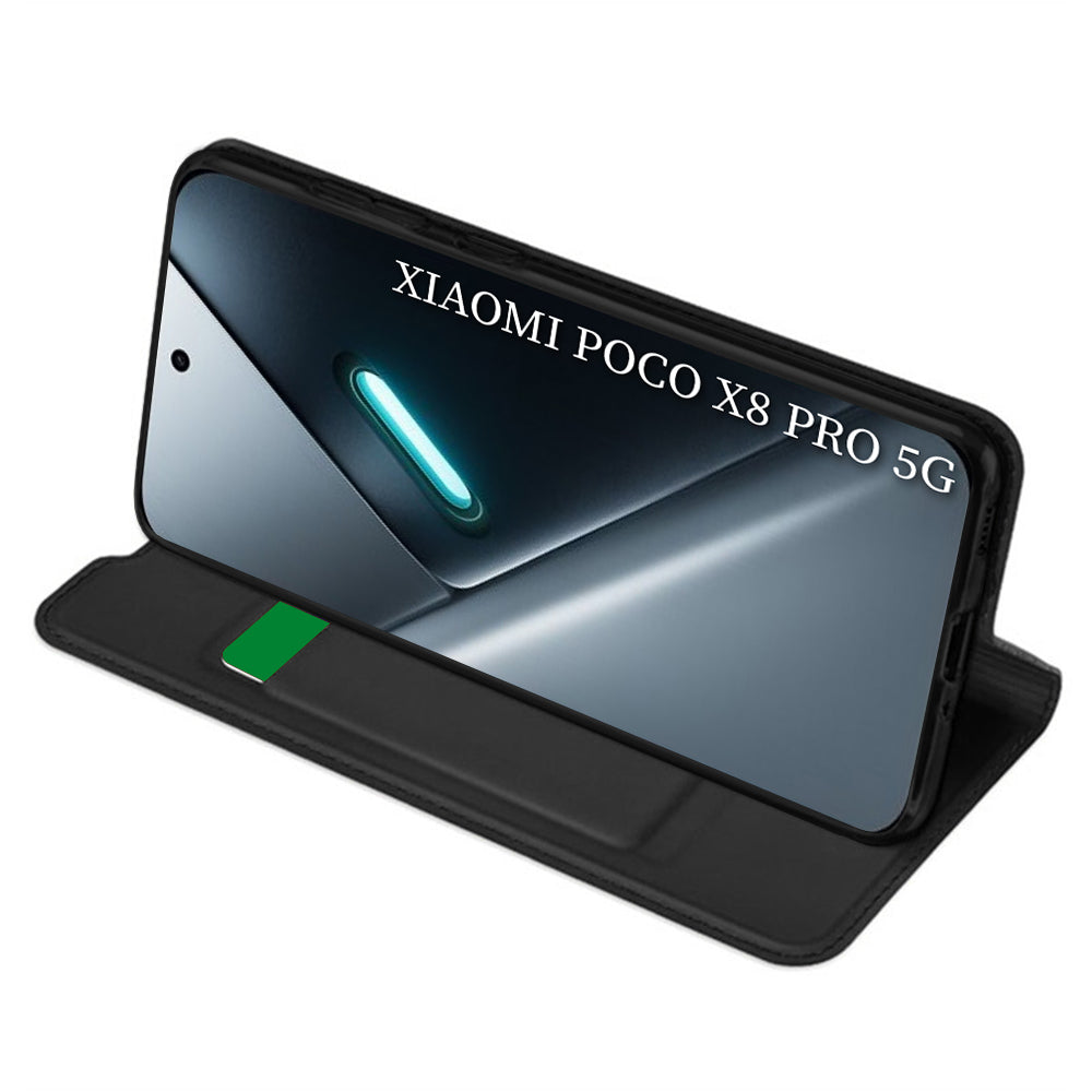 Fodral för Xiaomi Poco X8 Pro, Techsuit, Magskin Book, Svart