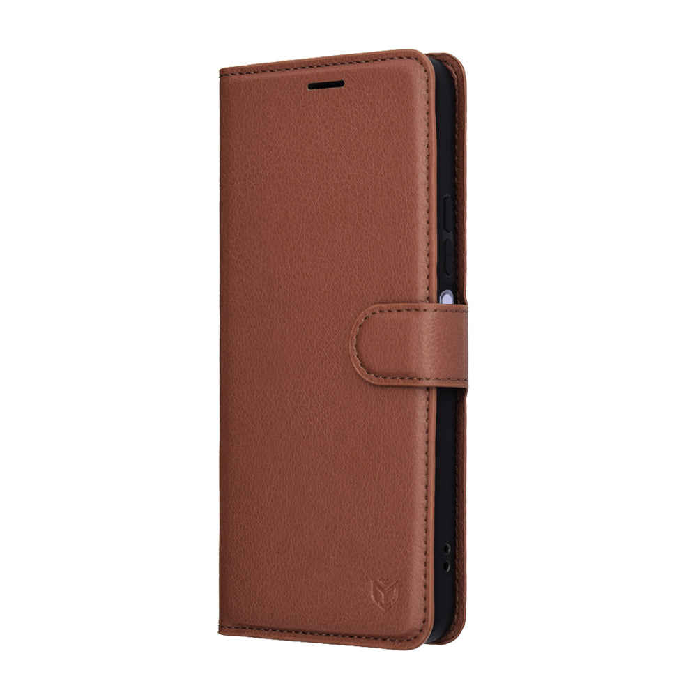 Fodral för Xiaomi Redmi 15 5G / 15 4G, Techsuit, Leather Folio, Brun