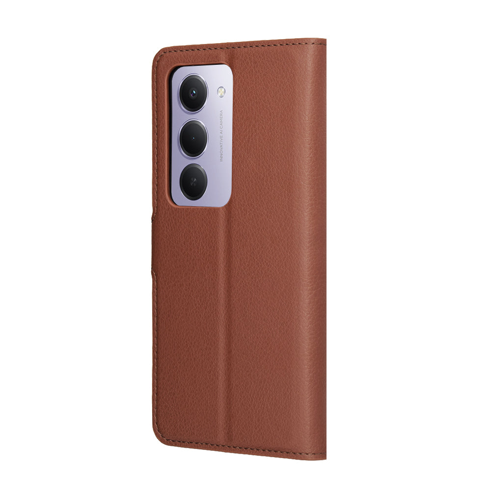 Fodral för Xiaomi Redmi 15 5G / 15 4G, Techsuit, Leather Folio, Brun