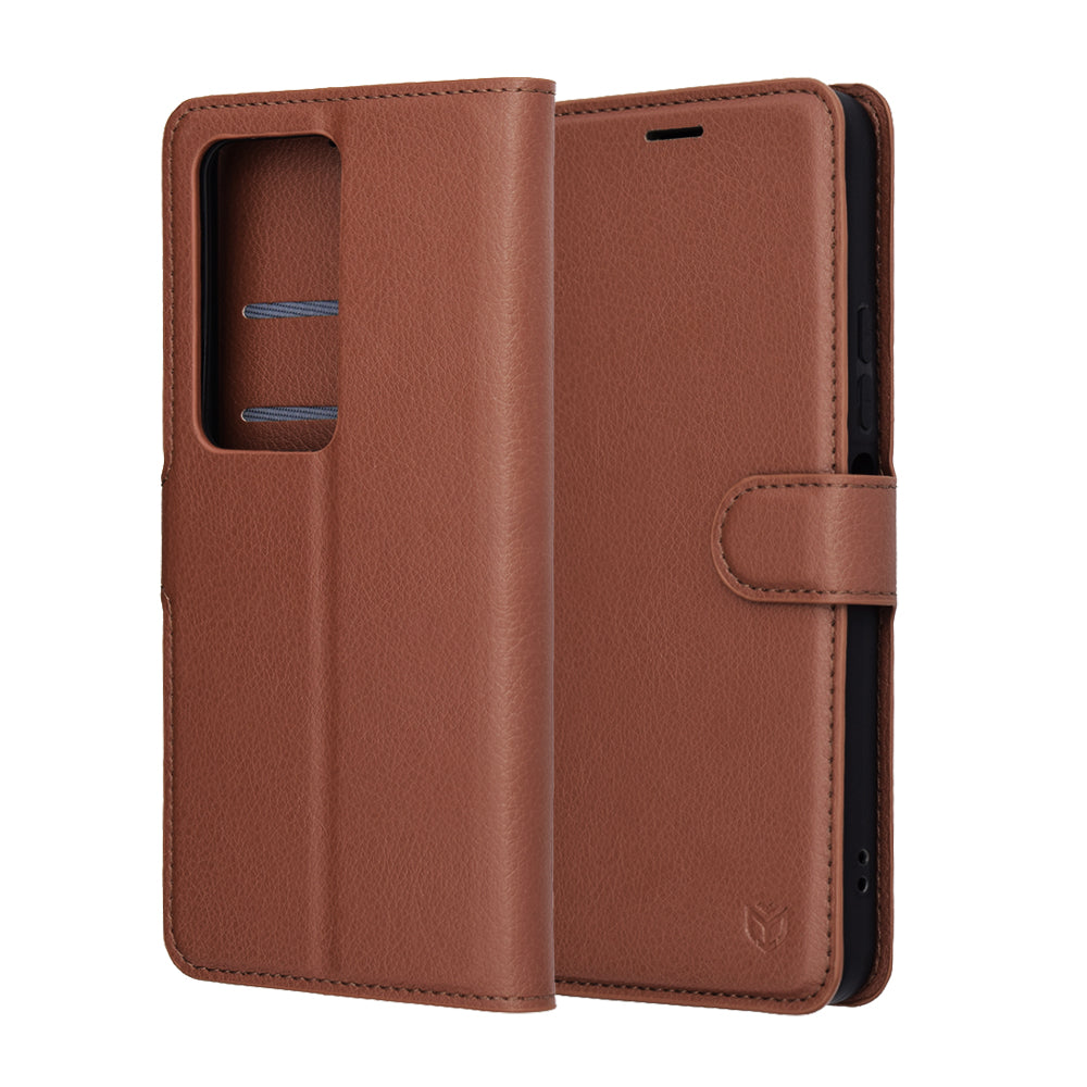Fodral för Xiaomi Redmi 15 5G / 15 4G, Techsuit, Leather Folio, Brun