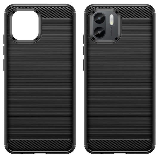 Fodral för Xiaomi Redmi A2 / A1, Techsuit, Kolfiber, Svart