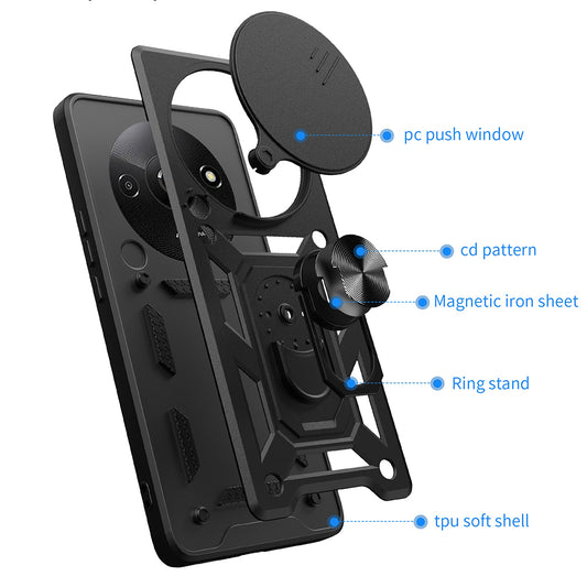 Fodral för Xiaomi Redmi A3x / A3, Techsuit, CamShield, Svart