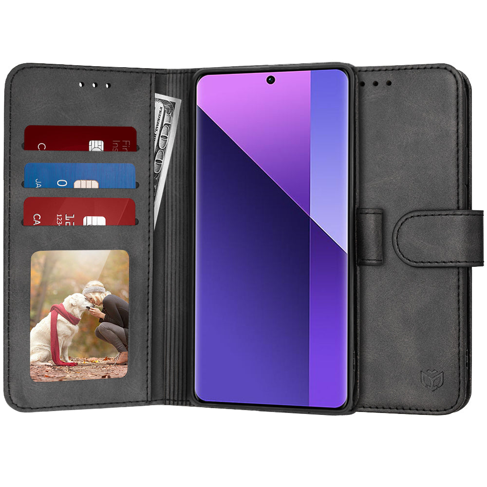 Fodral för Xiaomi Redmi Note 13 Pro+, Techsuit, Diary Book, Svart