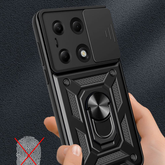 Fodral för Xiaomi Redmi Note 14S / Note 13 Pro 4G / Poco M6 Pro 4G, Techsuit, CamShield, Svart
