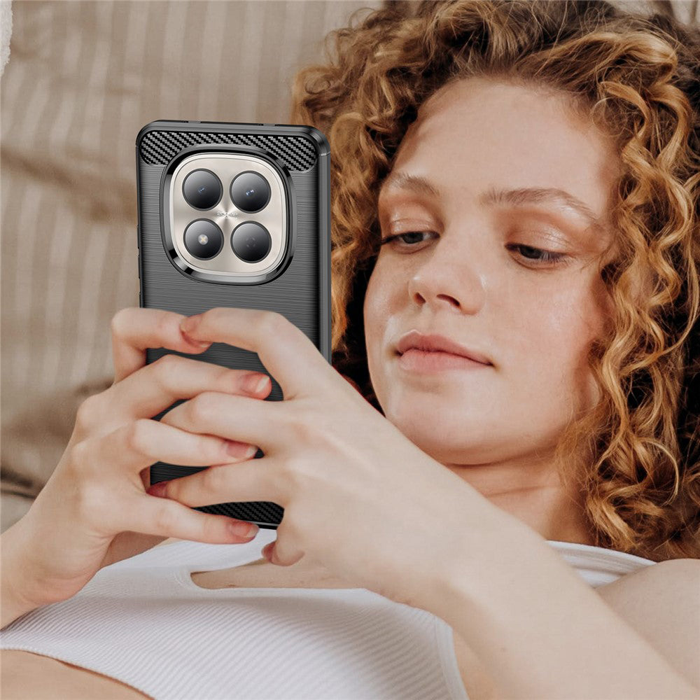 Skyddsfodral för Xiaomi Redmi Note 15 Pro 4G, Techsuit, Kolfiber, Svart