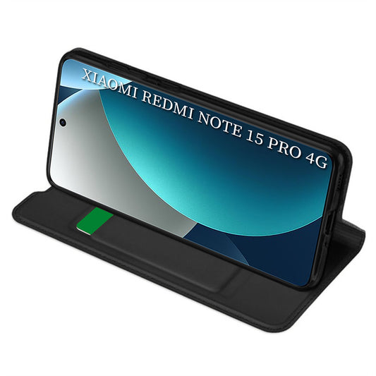 Fodral för Xiaomi Redmi Note 15 Pro 4G, Techsuit, Magskin Book, Svart