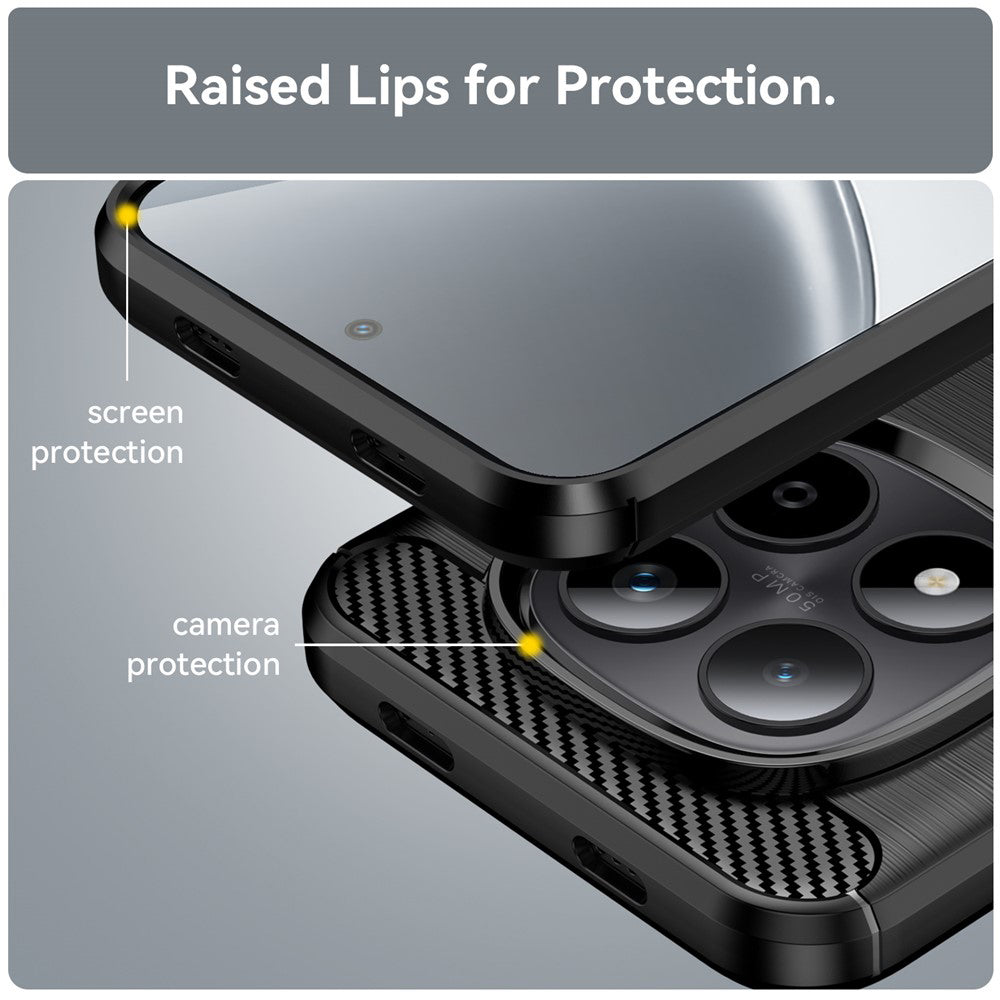 Skyddsfodral för Xiaomi Redmi Note 15 Pro 5G, Techsuit, Kolfiber, Svart