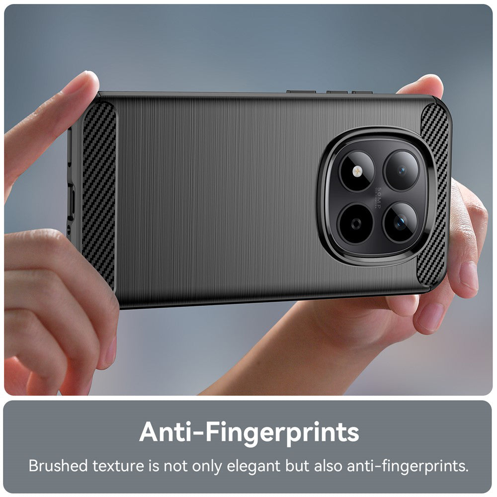 Skyddsfodral för Xiaomi Redmi Note 15 Pro 5G, Techsuit, Kolfiber, Svart