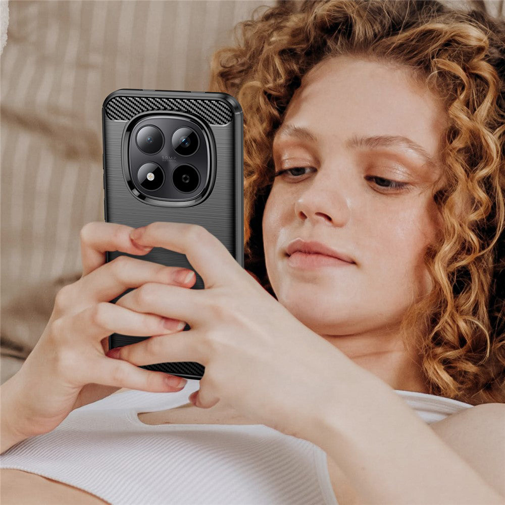 Skyddsfodral för Xiaomi Redmi Note 15 Pro 5G, Techsuit, Kolfiber, Svart
