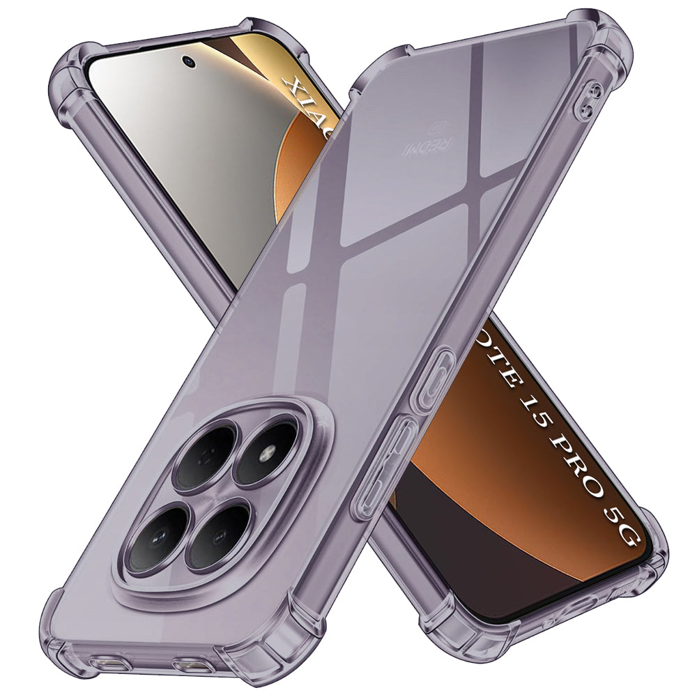 Skyddsfodral för Xiaomi Redmi Note 15 Pro 5G, Techsuit, Stötsäkert genomskinligt, Rökfärgat