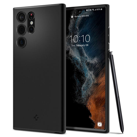 Fodral till Samsung Galaxy S22 Ultra 5G S908, Spigen, Thin Fit, Svart ACS03911