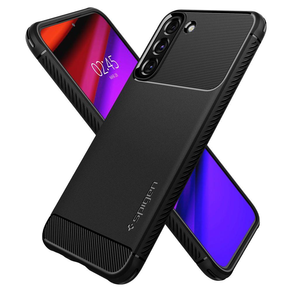 Fodral till Samsung Galaxy S22 5G S901, Spigen, Rugged Armor, Svart ACS03986
