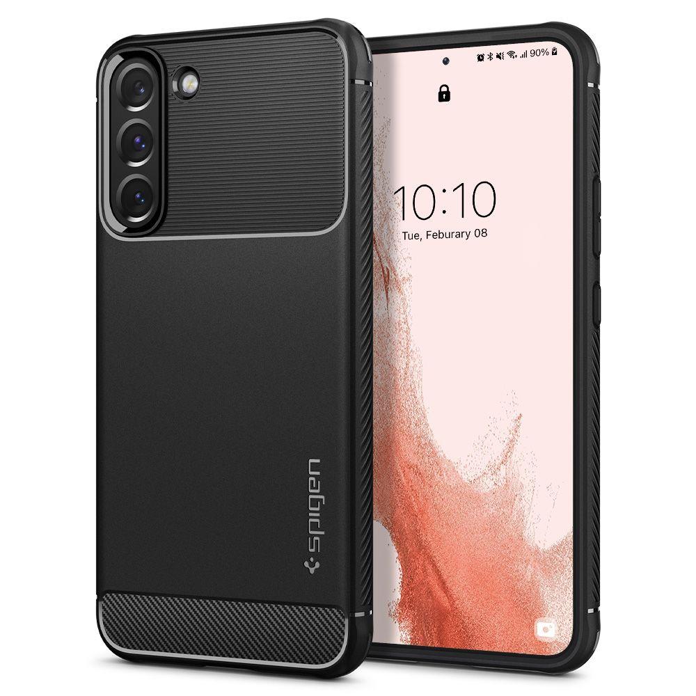 Fodral till Samsung Galaxy S22 5G S901, Spigen, Rugged Armor, Svart ACS03986