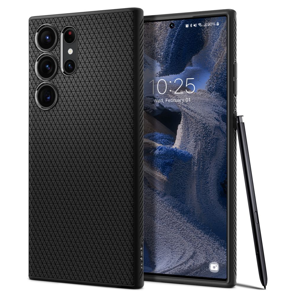 Fodral för Samsung Galaxy S23 Ultra S918, Spigen, Liquid Air, Mattsvart ACS05614